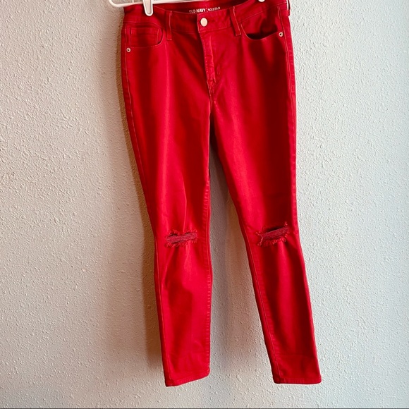 Old Navy Denim - Old Navy Rockstar Mid-Rise Jeans Red Size 8